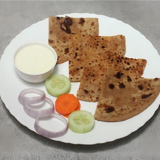 2 Stuffed Paratha with Curd and Chutney