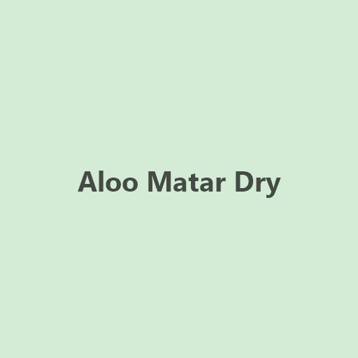 Aloo Matar Dry