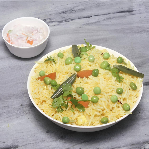 Matar Pulao with Kheera ka Raita